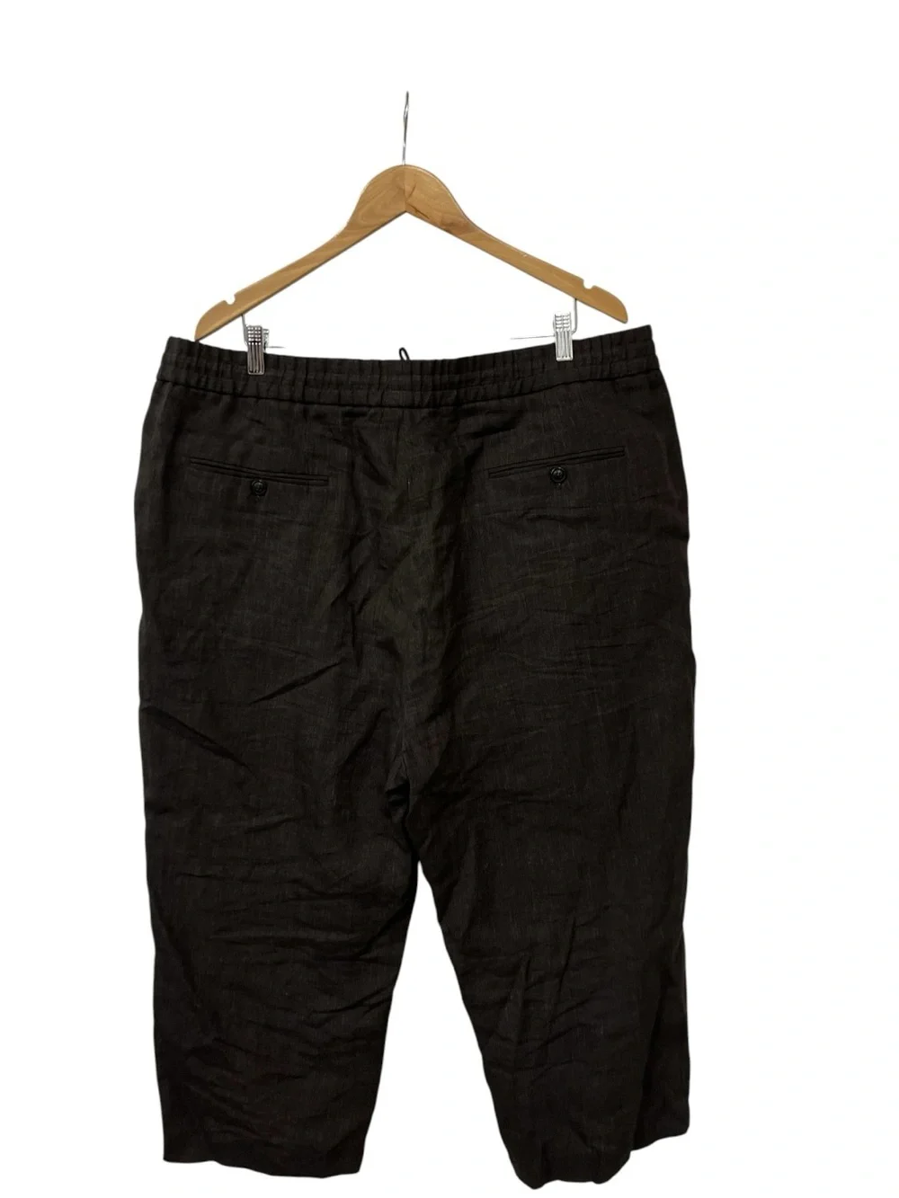 Todd Snyder Linen Pants Men Brown Drawstring Crop Pants  XXL